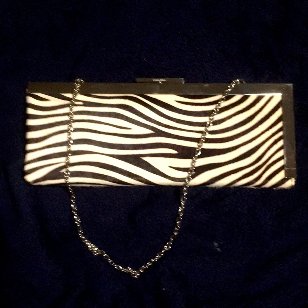 Calvin Klein large lux haircalf clutch
